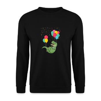 Flying Dino | Cute Kids Birthday Gift - Unisex Sweatshirt - black - Front - Alina (178cm) & Michal (187cm)