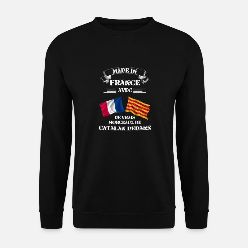 Hergestellt in Frankreich mit echten katalanischen Stücken - Unisex Pullover - Schwarz
