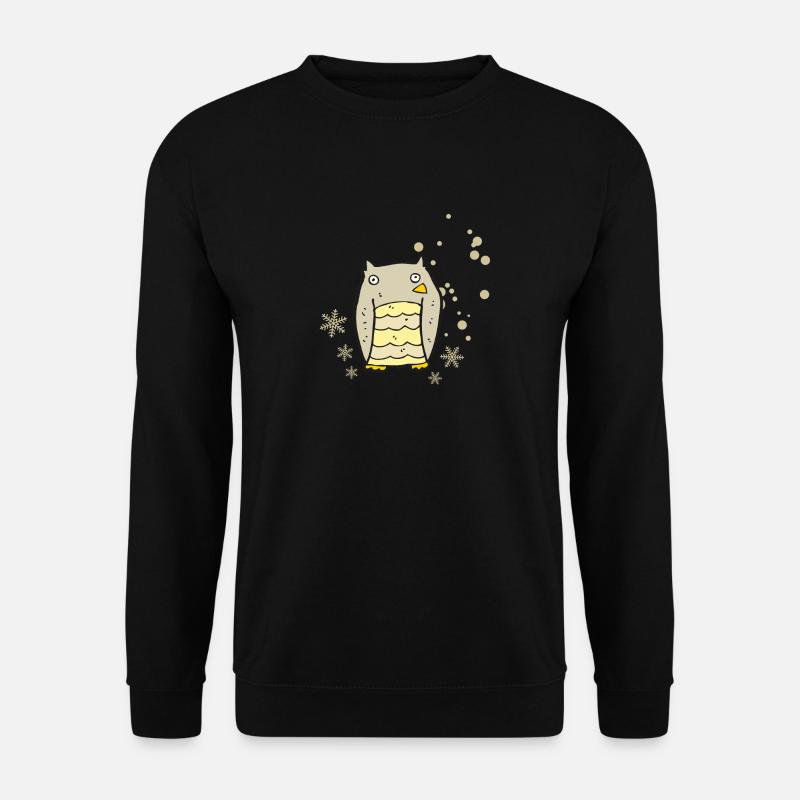 Herzige Eule mit Schneeflocken - Unisex Pullover - Schwarz