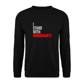 Aufgeschobene Maßnahmen für Ankünfte im Kindesalter stehen mit - Unisex Pullover - Schwarz - Vorne - Alina (178cm) & Michal (187cm)