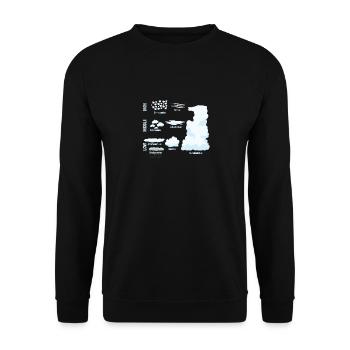 Types of Clouds, Meteorologie Wetter - Unisex Pullover - Schwarz - Vorne - Alina (178cm) & Michal (187cm)