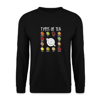 Types of Tea, for tea drinkers and tea lovers - Unisex Sweatshirt - black - Front - Alina (178cm) & Michal (187cm)