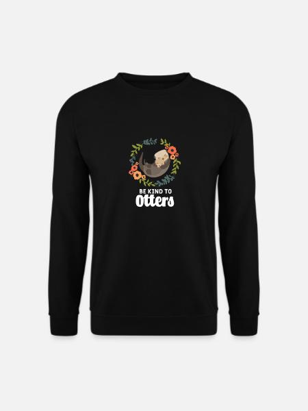 Otter Pun - Soyez gentil avec les loutres - Sweat-shirt Unisexe - noir