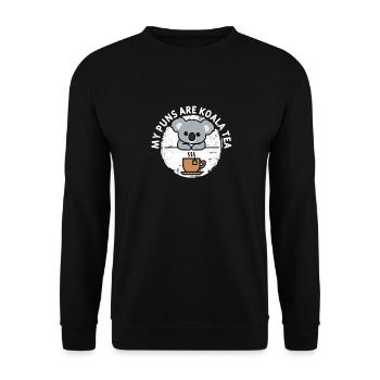 Mes jeux de mots sont du thé au koala - Sweat-shirt Unisexe - noir - Devant - Alina (178cm) & Michal (187cm)