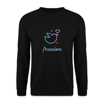 Oiseau amoureux liberté paix amour - Sweat-shirt Unisexe - noir - Devant - Alina (178cm) & Michal (187cm)