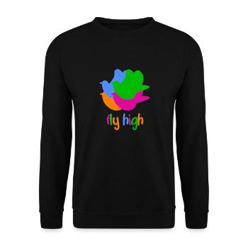 Bird Lovers Freedom Peace Peace - Unisex Sweatshirt - black - Front - Alina (178cm) & Michal (187cm)