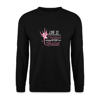 Ballet Ballerina Balletttänzerin Tütü Balettschuhe - Unisex Pullover - Schwarz - Vorne - Alina (178cm) & Michal (187cm)