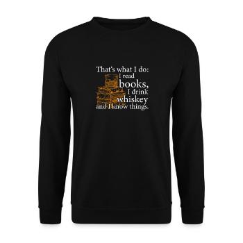 Read Books Drink Whiskey and Know Things - Unisex Sweatshirt - black - Front - Alina (178cm) & Michal (187cm)