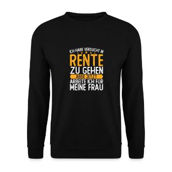 Rentner 2021 Ruhestand Lustiges Rentner - Unisex Pullover - Schwarz - Vorne - Alina (178cm) & Michal (187cm)