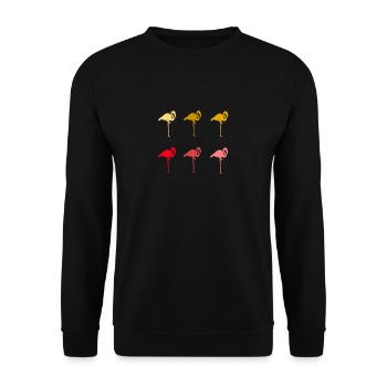 Flamingo Colorful Colorful - Unisex Sweatshirt - black - Front - Alina (178cm) & Michal (187cm)