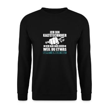 Kältetechniker Geschenk Klimatechniker - Unisex Pullover - Schwarz - Vorne - Alina (178cm) & Michal (187cm)
