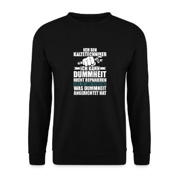 Kältetechniker Geschenk Klimatechniker - Unisex Pullover - Schwarz - Vorne - Alina (178cm) & Michal (187cm)