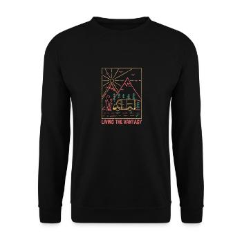 Living the Vantasy, Outdoor Camper Van Life - Unisex Sweatshirt - black - Front - Alina (178cm) & Michal (187cm)