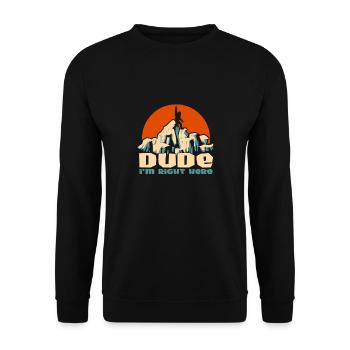 Dude I'm Right Here - Yeti Bigfoot Sasquatch - Unisex Sweatshirt - black - Front - Alina (178cm) & Michal (187cm)