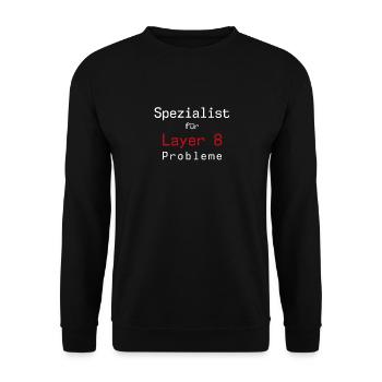 Lustiger Sysadmin IT Abteilung Spruch Geschenk - Unisex Pullover - Schwarz - Vorne - Alina (178cm) & Michal (187cm)