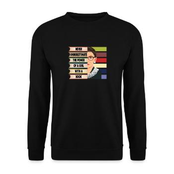 La citation de Ruth Bader Ginsburg ne jamais estimer le RI - Sweat-shirt Unisexe - noir - Devant - Alina (178cm) & Michal (187cm)