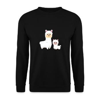 Alpaca comic design alpacas motif gift animals - Unisex Sweatshirt - black - Front - Alina (178cm) & Michal (187cm)