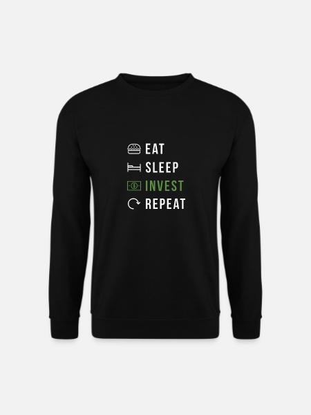 Eat sleep invest repeat actions Crypto T shirt - Sweat-shirt Unisexe - noir