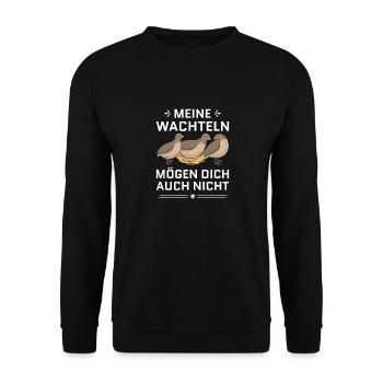Wachtel Vogel Geschenk Legewachteln Wachtelzüchter - Unisex Pullover - Schwarz - Vorne - Alina (178cm) & Michal (187cm)