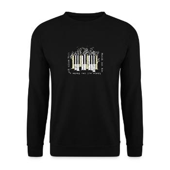 Musik Ist Die Liebe Klavier Musikinstrument - Unisex Pullover - Schwarz - Vorne - Alina (178cm) & Michal (187cm)