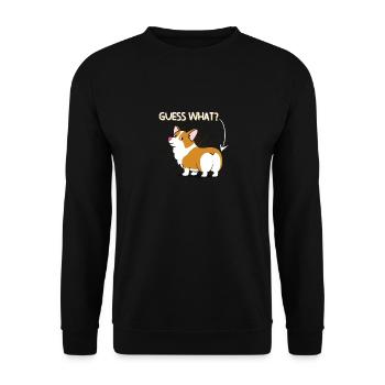 Corgi Butt - Unisex Sweatshirt - black - Front - Alina (178cm) & Michal (187cm)