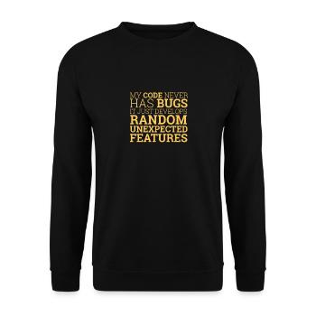 "Random unexpected features" | Programmer - Unisex Sweatshirt - black - Front - Alina (178cm) & Michal (187cm)