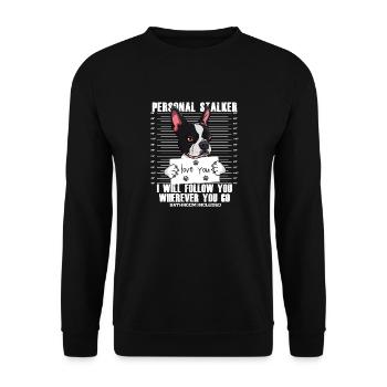 Dessin animé drôle d'amant de chien de Boston Terrier - Sweat-shirt Unisexe - noir - Devant - Alina (178cm) & Michal (187cm)