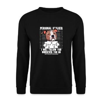Amant drôle de chien américain Staffordshire Terrier - Sweat-shirt Unisexe - noir - Devant - Alina (178cm) & Michal (187cm)