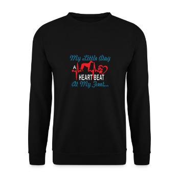 My little dog - Heartbeat. - Unisex Sweatshirt - black - Front - Alina (178cm) & Michal (187cm)