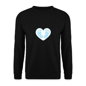 Pieds de bébé mignon garçon en forme de coeur bleu - Sweat-shirt Unisexe - noir - Devant - Alina (178cm) & Michal (187cm)