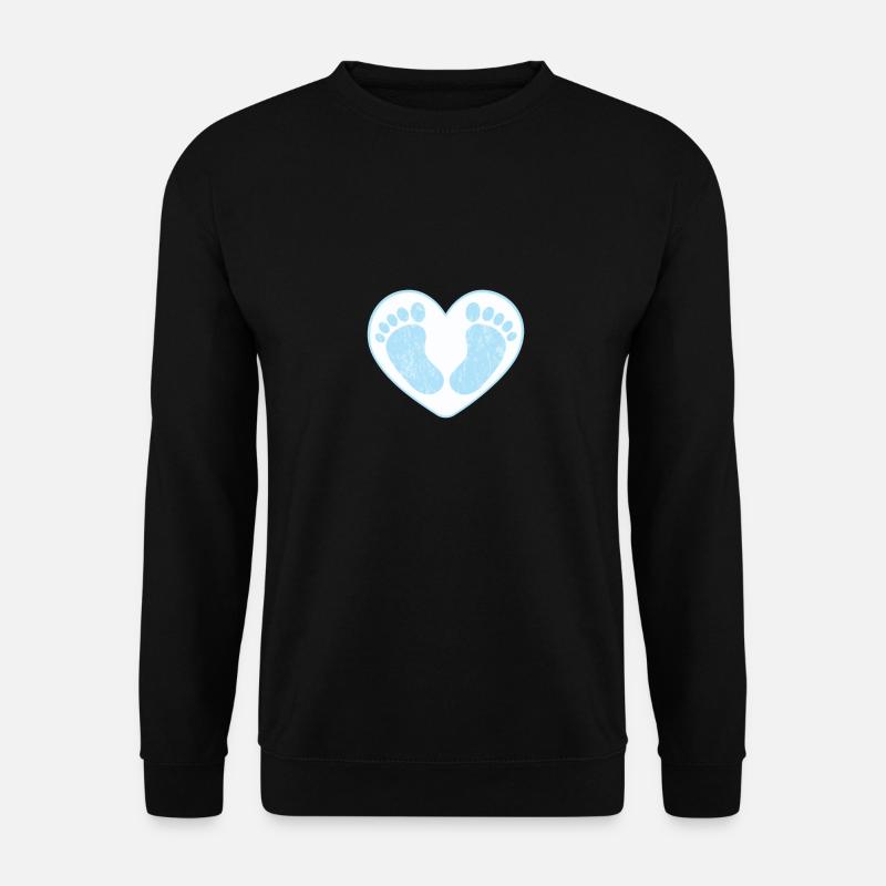 Pieds de bébé mignon garçon en forme de coeur bleu - Sweat-shirt Unisexe - noir