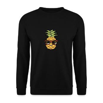 Cool pineapple with glasses - Unisex Sweatshirt - black - Front - Alina (178cm) & Michal (187cm)