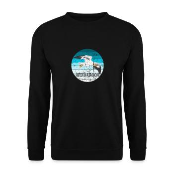 Spiekeroog Island North Sea Retro - Unisex Sweatshirt - black - Front - Alina (178cm) & Michal (187cm)