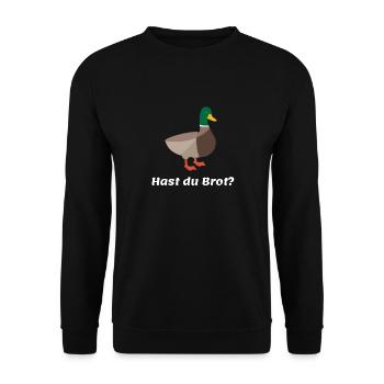 Hast du Brot? - Unisex Pullover - Schwarz - Vorne - Alina (178cm) & Michal (187cm)
