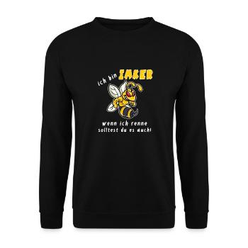 Imker wenn ich renne - Unisex Pullover - Schwarz - Vorne - Alina (178cm) & Michal (187cm)