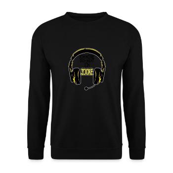 Ich höre dich nicht ich zocke für Gamer Zocker - Unisex Pullover - Schwarz - Vorne - Alina (178cm) & Michal (187cm)
