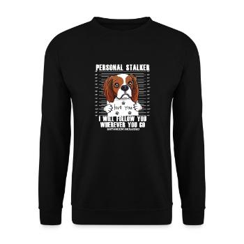 Visage drôle de Cavalier King Charles Spaniel - Sweat-shirt Unisexe - noir - Devant - Alina (178cm) & Michal (187cm)