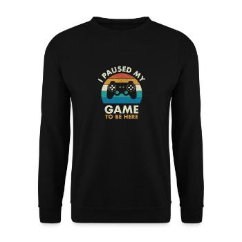 Vintage Ich habe meinen Game Gamer angehalten - Unisex Pullover - Schwarz - Vorne - Alina (178cm) & Michal (187cm)