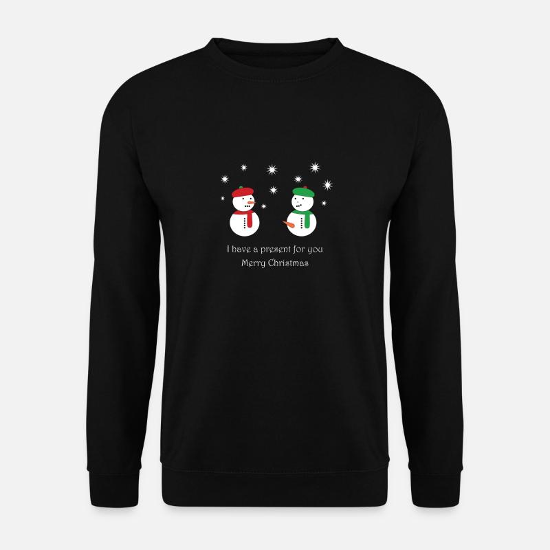 Perverted snowmen with Christmas greetings - Unisex Sweatshirt - black