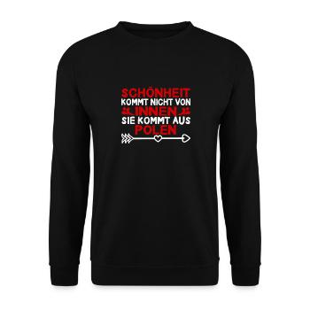 Polska Polin Mama Geschenk Freundin Polen Polnisch - Unisex Pullover - Schwarz - Vorne - Alina (178cm) & Michal (187cm)