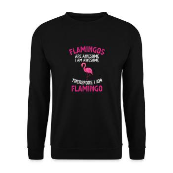 Flamingos sind fantastisches lustiges Flamingo-Liebhaber-Geschenk - Unisex Pullover - Schwarz - Vorne - Alina (178cm) & Michal (187cm)