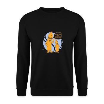 Stift Wachsmalstift Azubi Bruder Geschenkidee - Unisex Pullover - Schwarz - Vorne - Alina (178cm) & Michal (187cm)