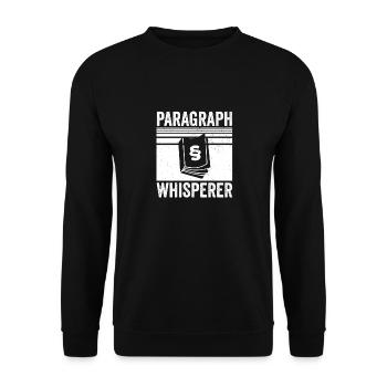 Paragraphen Flüsterer | Anwalt Jurist Geschenkidee - Unisex Pullover - Schwarz - Vorne - Alina (178cm) & Michal (187cm)