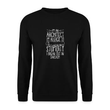 Architecte architecture idée cadeau maison construction - Sweat-shirt Unisexe - noir - Devant - Alina (178cm) & Michal (187cm)