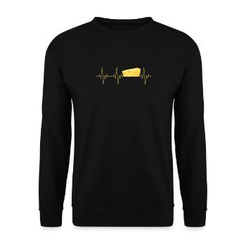 Cheese Heartbeat Funny Family Cheese Lover EKG - Unisex Pullover - Schwarz - Vorne - Alina (178cm) & Michal (187cm)