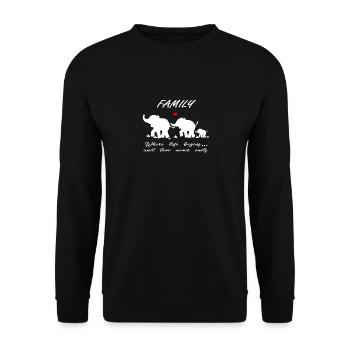 Elephant family gift - Unisex Sweatshirt - black - Front - Alina (178cm) & Michal (187cm)