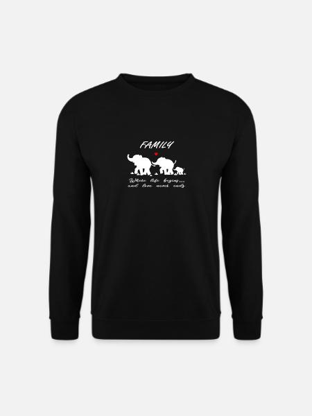 Elefanten Familie Geschenk - Unisex Pullover - Schwarz