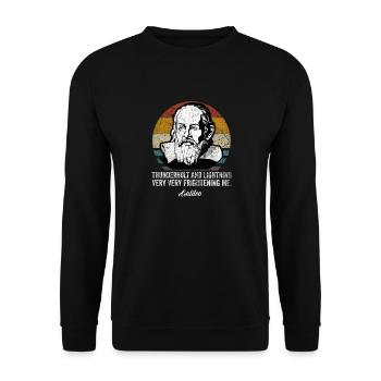 Thunderbolt lightning Galileo philosophe physique - Sweat-shirt Unisexe - noir - Devant - Alina (178cm) & Michal (187cm)