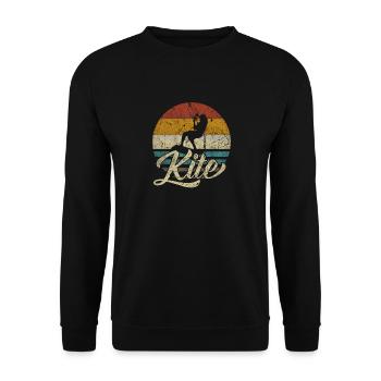 KITE Kite Kite kite kite surf retro - Sweat-shirt Unisexe - noir - Devant - Alina (178cm) & Michal (187cm)