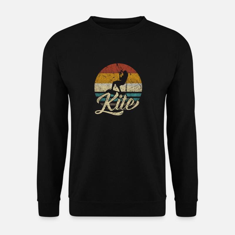 KITE Kiten Kiteboarding Kitesurfen Surf retro - Unisex Pullover - Schwarz